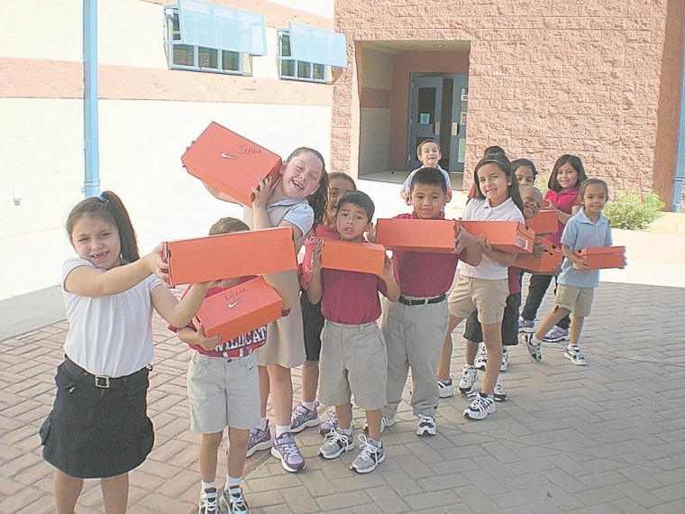 Aguilar Elementary students get new shoes